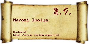Marosi Ibolya névjegykártya